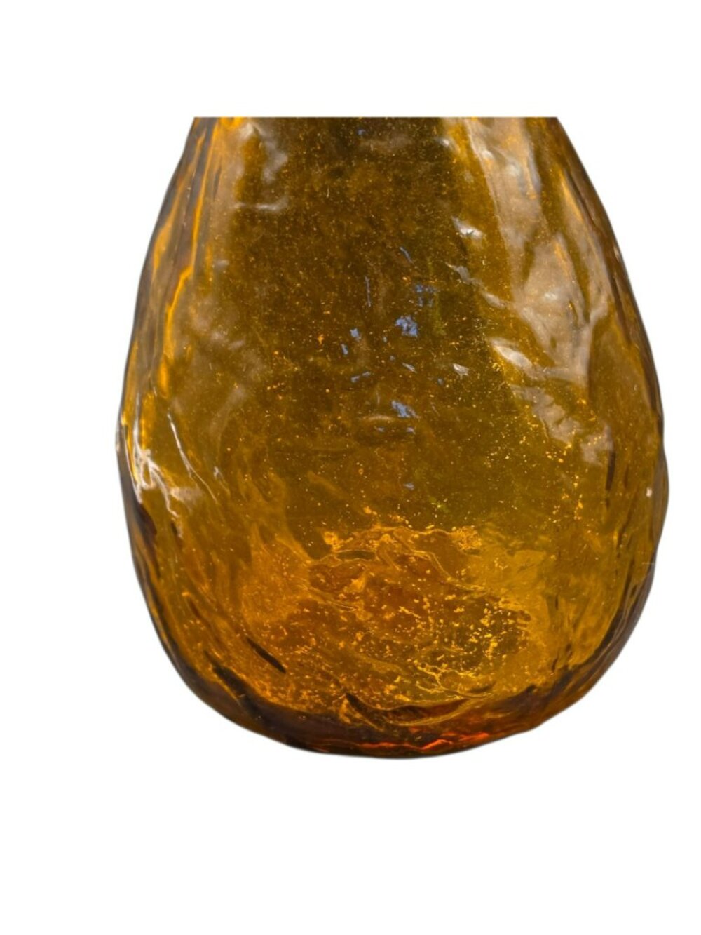 Vintage Florentine Empoli Amber Glass Decanter Flame Stopper Italy - Picture 3 of 11